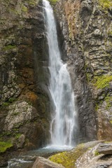 landscape with a waterfall  in the Caucasus Mountains, Georgia