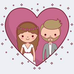 cartoon wedding couple icon