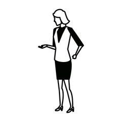 businesswoman full length gesturing with her hands