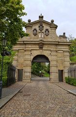 Fototapeta na wymiar Leopold Gate, the entrance to the fortress Vysehrad, built between 1653-1672 in Prague
