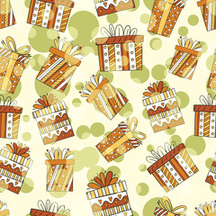 Seamless repeating pattern of gift wrapping