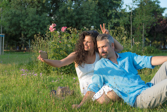 Selfie taking couple