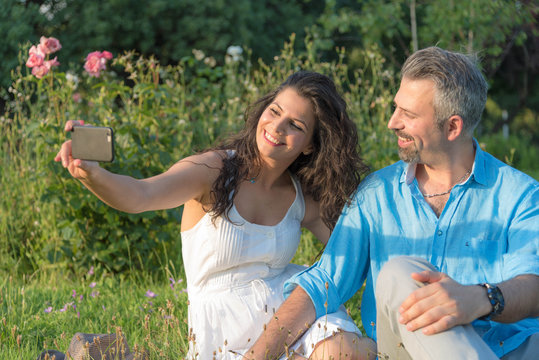 Selfie taking couple