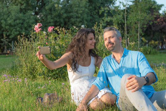 Selfie taking couple