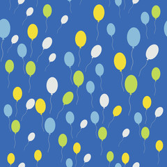 Seamless pattern with ballons, abstract birthday background, spotted fabric print, abstract holiday background