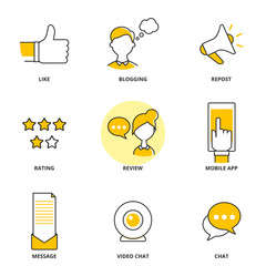 Fototapeta premium Social medi and network set of vector icons
