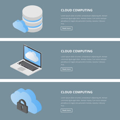 Fototapeta premium Cloud computing web banners