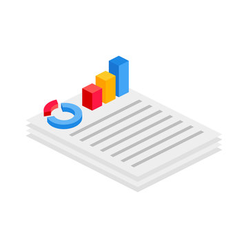 Document With Report Isometric Icon