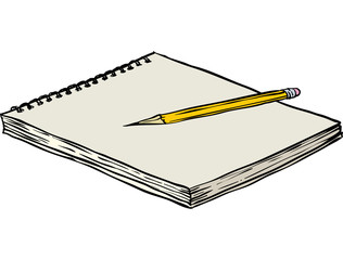 Naklejka premium Notebook and Pencil