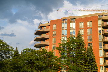 The construction of expensive Condo buildings in Montreal (Cote Saint-Luc), Canada