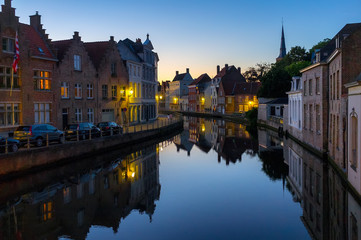 The lights of the evening Bruges.
