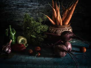 Vegetables ingredients borscht fresh harvest healthy eating still life