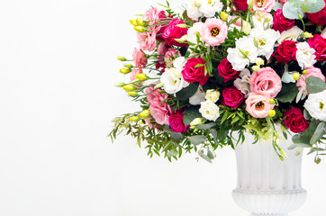 Luxurious wedding arrangement of fresh flowers
