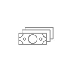 Stack of dollars line thin icon. Business and finance vector.