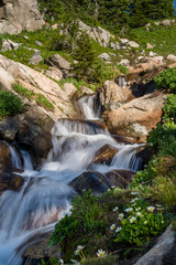 Long Exposure of a waterfall in the Colorado Rocky Mountains