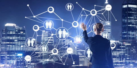 Obraz premium Modern wireless technologies and networking as tool for effective business