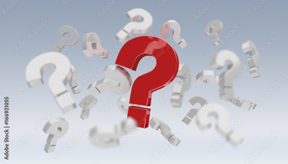 Poster 3d rendering question marks