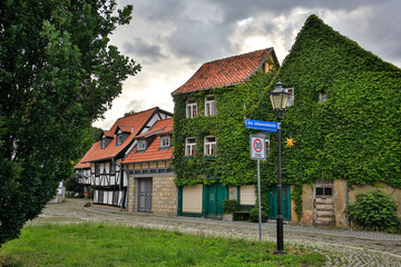 Gasse in der Altstadt von Halberstadt