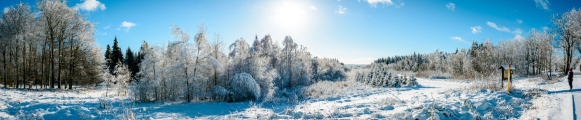 Winter Landschaft im Erzgebirge Panorama