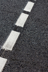 Asphalt Road Texture With White Strip