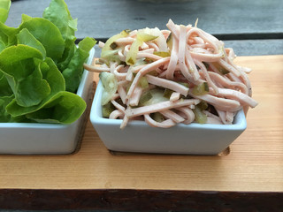 organisch, lifestyle, fleischsalat, werbetafel, urbano, style, low-carb, background, einfachheit,...