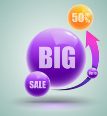 Big Sale, Up To Fifty Percent banner