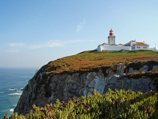 Fototapeta na wymiar Lighthouse on Cape ROCA, Portugal, Atlantic ocean