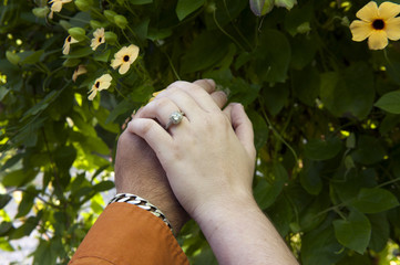 Engagement ring.Hands