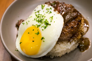 Croque madame ala french Toast with fried Egg and parsley