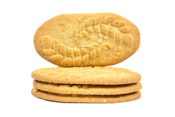 Biscuits on white background