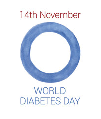 World diabetes day logo watercolor on white background isolated - 166925423
