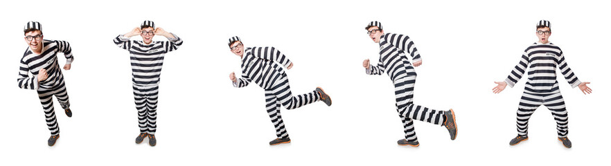 Funny prison inmate in concept