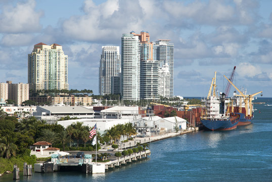 Miami Port and Miami Beach