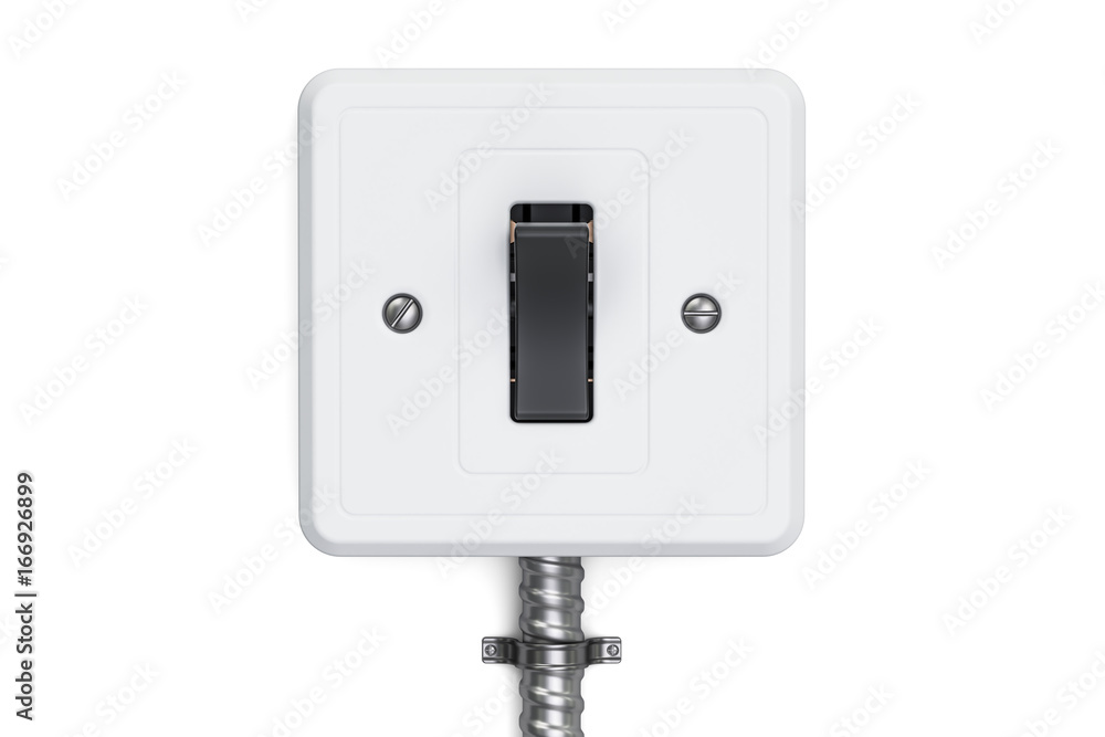 Poster switch with wire, 3d rendering