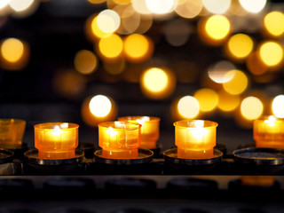 candles in cathedral in Strasbourg