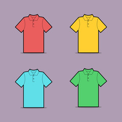 Vector drawing of multicolored polo shirt