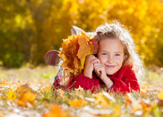 Girl at autumn