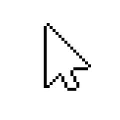 Vector modern arrow cursor icon on white background.