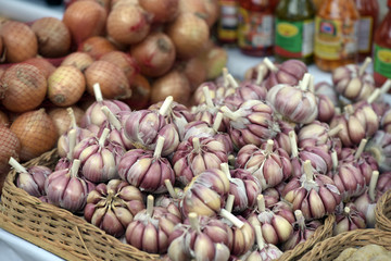 The colorful spices in free market stall typical of Brazil