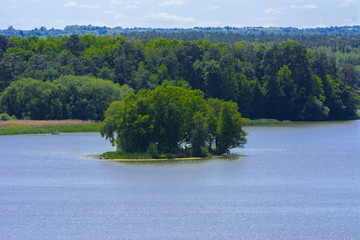 Fototapeta premium View of the Teterev River from a height in the city park. May 28, 2017.