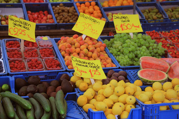 Fresh fruit on a market stall