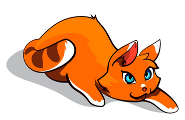 Illustration of a Cute Red Haired Kitten