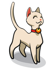 Illustration of a Cute White Cat