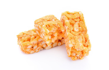 Thai rice sticks isolated on white background.