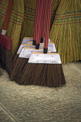 Brooms for sale in typical market of Brazil