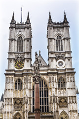 Fototapeta na wymiar Front Facade Westminster Abbey London England