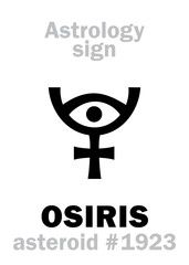 Astrology Alphabet: OSIRIS (Usir), asteroid #1923. Hieroglyphics character sign (single symbol).