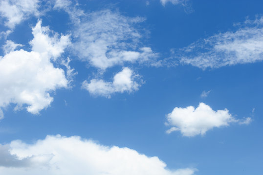 Blue sky with soft white clouds