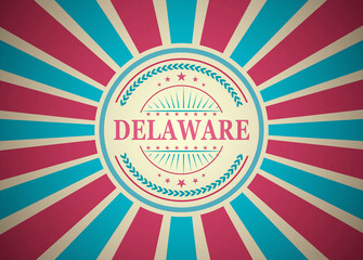 Delaware Retro Vintage Style Stamp Background