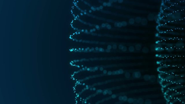 Abstract orb bokeh moving particles loop blue